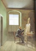 Friedrich Painting in his Studio (mk10), Georg Friedrich Kersting